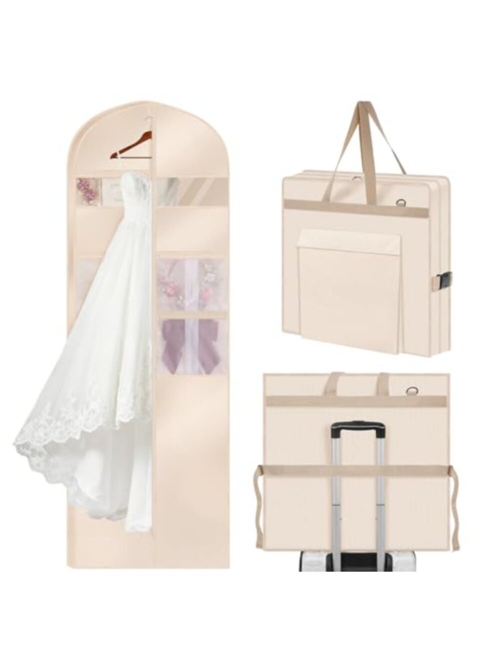 72" Wedding Dress Garment Bag Gown Travel Oxford Cloth Zipper